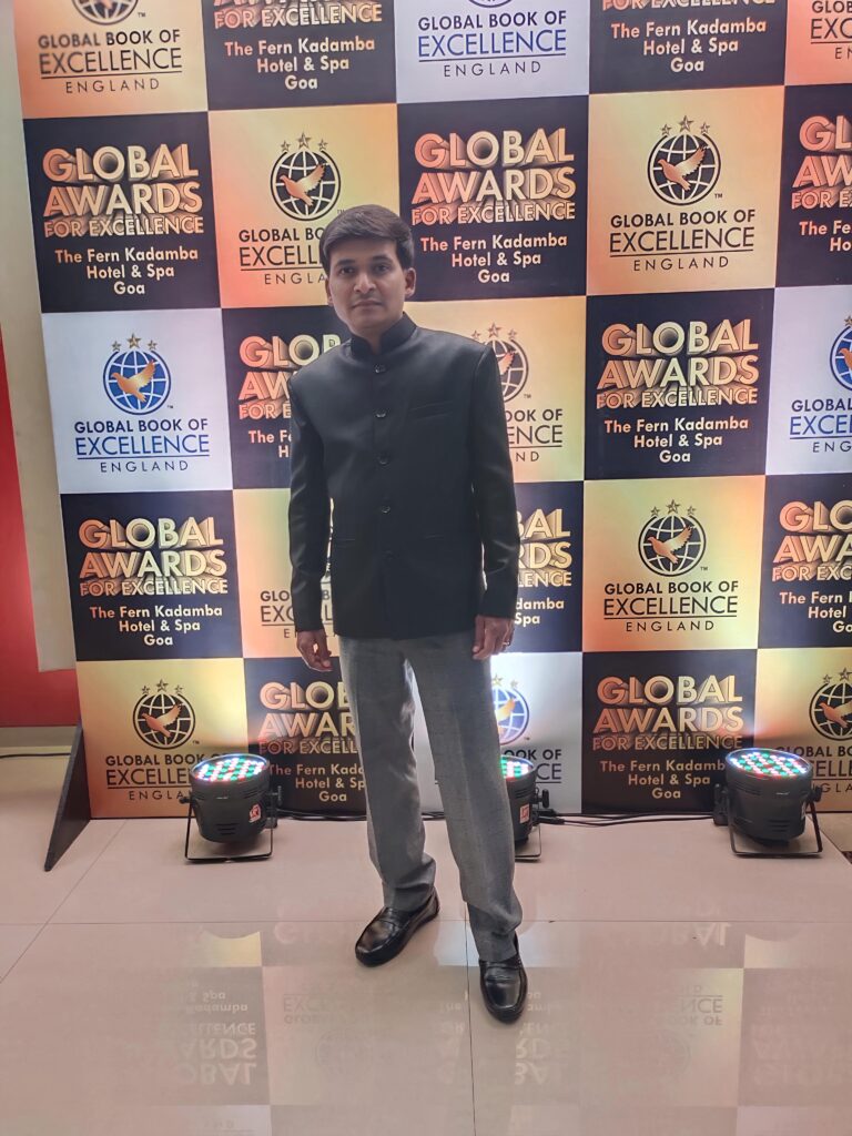 A capture of Dr. Arunkumar Global Book of Excellence Award England